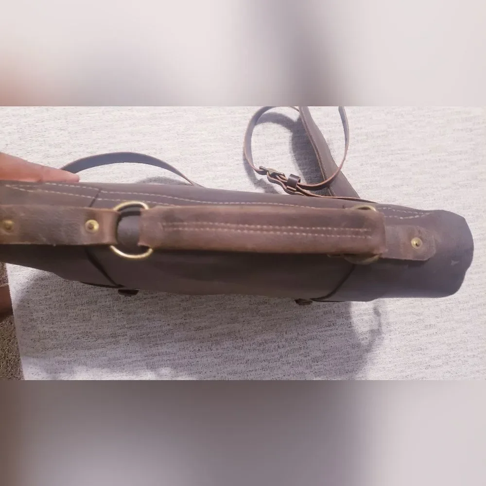 Handmade leather messenger bag